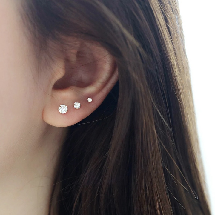 Pave Stud Earrings S925