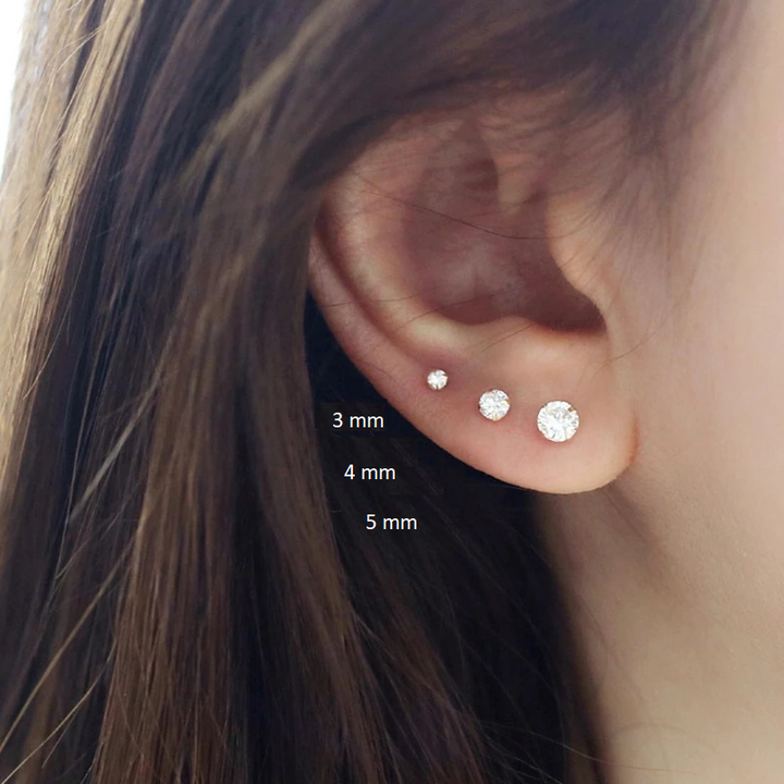 Pave Stud Earrings S925