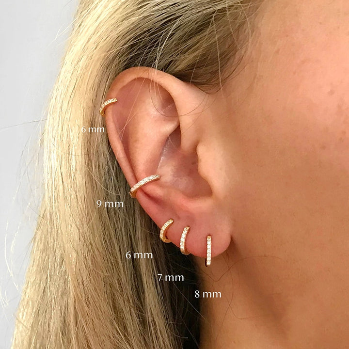 Delicate Pave Hoop Earrings S925