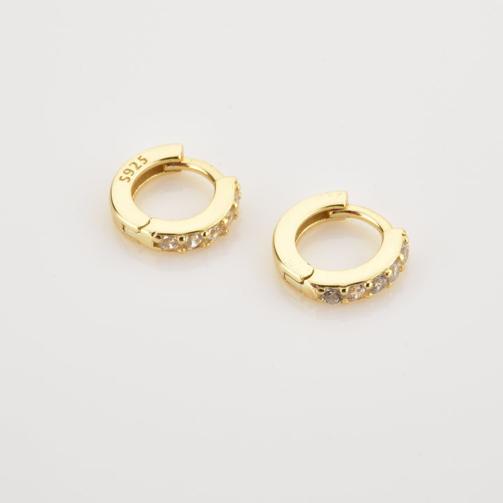 Delicate Pave Hoop Earrings S925